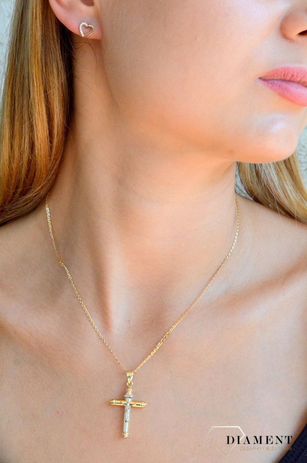 Złote kolczyki damskie 375 serduszka wkrętki KL 5037 375.jpg